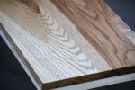Solid Ash Wood & White Metal C Table with Walnut Stain | Side Table in Tables by Hazel Oak Farms. Item made of wood with metal