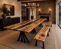 12 Ft Hickory Dining Table & Benches | Tables by Pelican State Woodworks