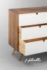 Mid Century Dresser with 3 Drawer in White | Storage by Manuel Barrera Habitables. Item composed of walnut