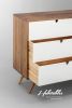 Mid Century Dresser with 3 Drawer in White | Storage by Manuel Barrera Habitables. Item composed of walnut