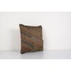Handmade Turkish Cicim Pillow Cover, Brown Square Kilim Pill | Cushion in Pillows by Vintage Pillows Store