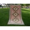 Vintage Anatolian Oushak Kars Handwoven Ushak Area Rug | Rugs by Vintage Pillows Store. Item composed of cotton & fiber