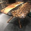 Epoxy Resin River Table - Live Edge Modern Furniture Table | Dining Table in Tables by Tinella Wood. Item composed of wood and synthetic in contemporary or country & farmhouse style