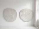 Textured Diptych Wall Sculpture Set (2 Pieces) – Modern 3D Relief Art, Handmade Sculptural Beige White Minimalist Paintings for Elegant Home | Wall Hangings by Vaiva Art Atelier