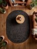 Dark Grey Oval Rug | Charcoal Area Carpet | Thick Plush Wool Floor Mat | 3D Textured Minimalist Decor for Moody Living Room | Area Rug in Rugs by Krafcreation. Item made of cotton compatible with minimalism and mid century modern style
