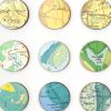 One Hundred World Map Dots Rainbow Collage, Green to White | Paintings by Amelia Coward