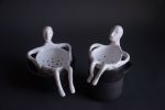 Handmade porcelain tea strainer human | Utensils by Laima Ceramics. Item composed of ceramic in minimalism or contemporary style