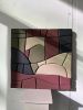 Modern Geometric Wall Art – Textured Plaster Painting – Handmade Mixed Color Artwork – Abstract 3D Relief in Moss, Burgundy, Beige and Black | Wall Sculpture in Wall Hangings by Vaiva Art Atelier