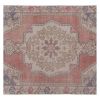 1950s Vintage Red Turkish Handmade Geometric Anatolian Rug4' | Area Rug in Rugs by Vintage Pillows Store. Item made of cotton with fiber