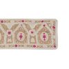 1960s White Washed Suzani Pink Runner With Pastel Colors, Vi | Runner Rug in Rugs by Vintage Pillows Store. Item made of cotton