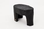 Rustic Sculptural Side Table, Burnt Black Wood, Carved, Unique, Logniture | Tables by Logniture