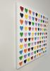 Love Hearts 36" x 36" | Mixed Media in Paintings by Emeline Tate. Item made of canvas with synthetic
