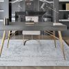 Hand Tufted Wool Area  Ivory & Blue Geometric Tribal Rug | Area Rug in Rugs by Swiflo