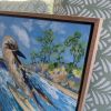 Surfing Kookaburra - Original Painting | Oil And Acrylic Painting in Paintings by Meredith H. Item made of canvas works with contemporary & eclectic & maximalism style