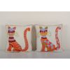 Bohemian Cat Figured Cotton Pillowcase, Set of Two Ethnic | Sham in Linens & Bedding by Vintage Pillows Store. Item made of cotton