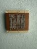 Mini Woven Tile - String Theory- Mint snd Beige #2 | Wall Sculpture in Wall Hangings by Mpwovenn Fiber Art by Mindy Pantuso