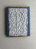 Woven Tile 9x12 - Spaced - Light Blue and White | Wall Sculpture in Wall Hangings by Mpwovenn Fiber Art by Mindy Pantuso