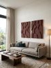 Diptych Wall Art Set (2 pieces) - Modern Textured Plaster Sculptures - Dark Brown Decor - Housewarming Gift | Wall Sculpture in Wall Hangings by Vaiva Art Atelier