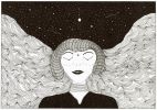 Cosmic Girl And The Night Sky | Prints by Shanna Lindinger