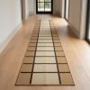 Handwoven Oat Beige Wool Runner Rug | Classic Grid Pattern Carpet for Stair Runner, Hallway & Entryway | Area Rug for Warm Home Interiors | Rugs by Evergreen C