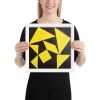 Framed Print - Golden Fracture - Geometric Minimalist | Work by Eman's Gallery