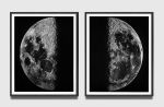 Black and White Moon Print Set, Moon Art, Art for office | Prints by Capricorn Press. Item made of paper works with boho & minimalism style