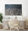 Abstract black silver leaf modern textured painting canvas | Oil And Acrylic Painting in Paintings by Berez Art. Item made of canvas works with modern style