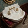 Classic style Carrara Marble Sink with Backsplash | Water Fixtures by AYMARBLEDESIGN LLC