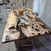 Custom Live Edge Epoxy Resin Dining Table | Tables by Ironscustomwood. Item made of wood with metal