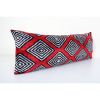 Red Silk Ikat Velvet Pillow, Extra Long Ikat Cushion | Sham in Linens & Bedding by Vintage Pillows Store. Item composed of cotton & fiber