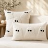 Ivory Tufted Ghost Lumbar Pillow Cover | Pillows by Busa Designs
