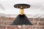 Black Gold Ceiling Mount - Model No. 7046 | Flush Mounts by Peared Creation. Item made of brass