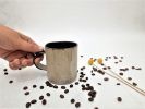 White Beige Ceramic Coffee Mug | Drinkware by YomYomceramic. Item composed of ceramic