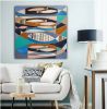 Midcentury modern painting geometric relief abstract mcm | Oil And Acrylic Painting in Paintings by Berez Art. Item composed of canvas compatible with mid century modern and modern style
