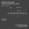 Raw Bar Linear Suspension (42") | Chandeliers by Michael McHale Designs. Item composed of brass