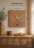 Wood Wall Clock, Herringbone Marquetry, Silent Scandinavian Design | Decorative Objects by Vesta Corte