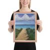 Framed Print - Edge of Calm - Coastal Pathway Seascape | Work by Eman's Gallery