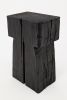 Sculptural Charred Wood Side Table in Solid Wood | Tables by Logniture