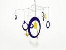 Hanging Mobile in Purple Yellow For Any Room | Wall Hangings by Skysetter Designs. Item made of metal works with modern style