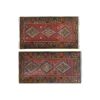 Traditional Handwoven Oushak Wool Yastik Bath Mats - a Pair | Area Rug in Rugs by Vintage Pillows Store