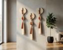 Cinnamon Macrame Wall Hanging Set Boho Wall Decor Wooden Fiber Art Minimalist Tassel Wall Hanging Handmade Neutral Home Decor | Wall Hangings by İnanç Yılmaz