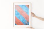 Colorful geometric art, "Red and Blue Stripes" abstract | Photography by PappasBland. Item made of paper compatible with contemporary and modern style