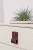 Small Wide Leather Pull [Flat End] | Hardware by Keyaiira | leather + fiber | Artist Studio in Santa Rosa. Item composed of leather