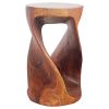 Haussmann® Round Wood Twist Accent Table 14 in DIA x 23 | End Table in Tables by Haussmann®