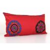 Suzani Long Red Bedding Pillow, Extra Long Turkish Pillow Co | Cushion in Pillows by Vintage Pillows Store