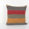 Anatolian Kilim Pillow Cover, Colorful Striped Handwoven Kil | Cushion in Pillows by Vintage Pillows Store
