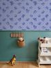 Trellis - Magnolia Warblers - Blue Birds - Wallpaper Print | Wall Treatments by Sean Martorana. Item made of paper
