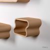 Squiggle Floating Shelves: Cherry & Ash Hardwood, Pastel Accents | Shelving in Storage by Spacecraft Furnishing