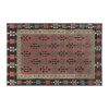 70s Vibrant Colors Striped Design Turkish Kilim Rug | Area Rug in Rugs by Vintage Pillows Store