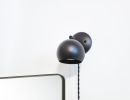 Plug In Bedside Sconce, Matte Black, LED Globe, Modern | Sconces by Retro Steam Works. Item composed of fabric & metal compatible with minimalism and mid century modern style